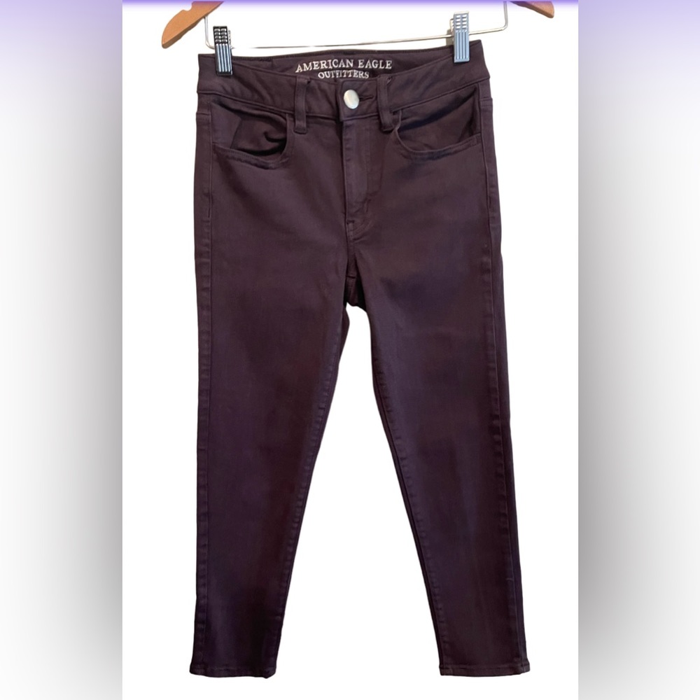 American Eagle Outfitters: Plum Purple Denim Hi Rise Jegging Crop Jeans